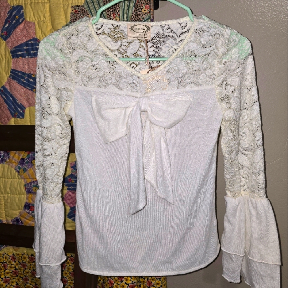 Mia Joy cream girls sz 12 NWT